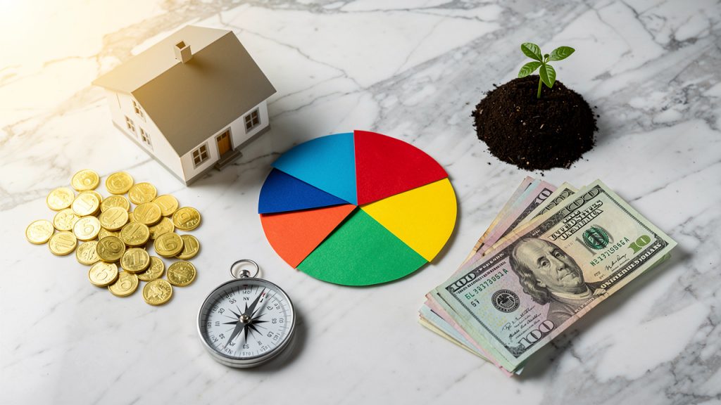 Diversified investment portfolio spread across multiple asset classes